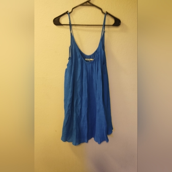 Urban Outfitter Kimchi Blue Gauze Pleated Sleeveless Boho Tie Hi Low Dre… - Picture 1 of 5